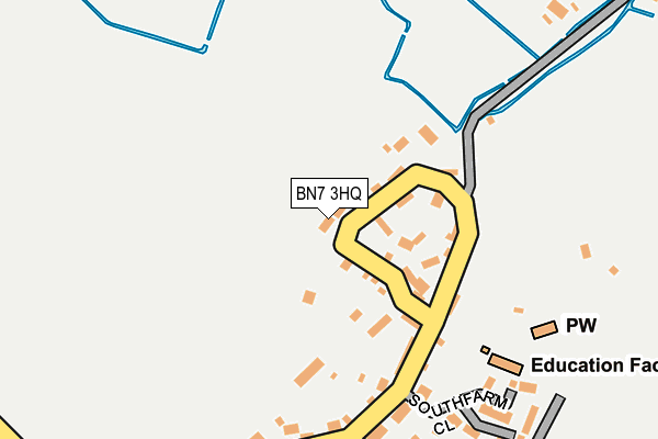 BN7 3HQ map - OS OpenMap – Local (Ordnance Survey)