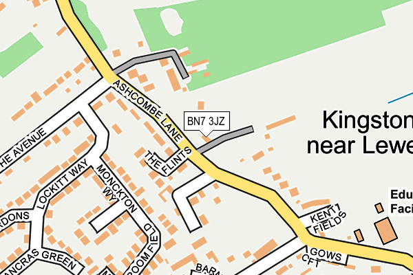 BN7 3JZ map - OS OpenMap – Local (Ordnance Survey)