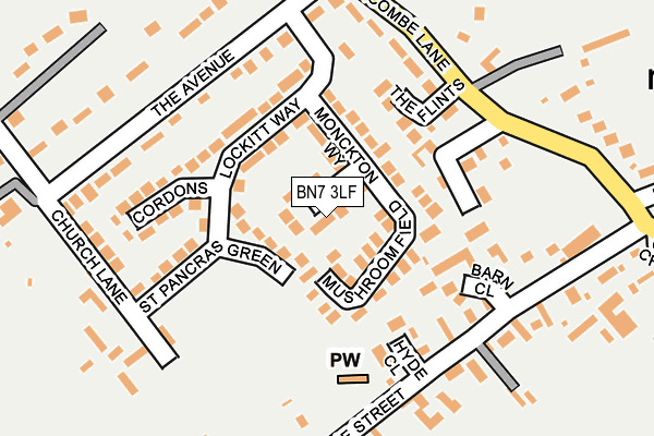 BN7 3LF map - OS OpenMap – Local (Ordnance Survey)