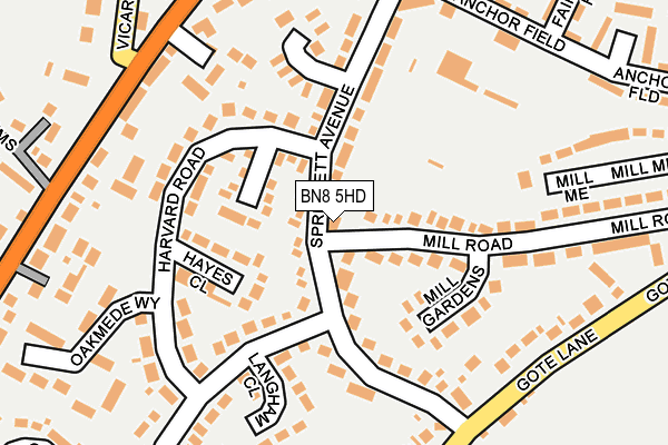 BN8 5HD map - OS OpenMap – Local (Ordnance Survey)