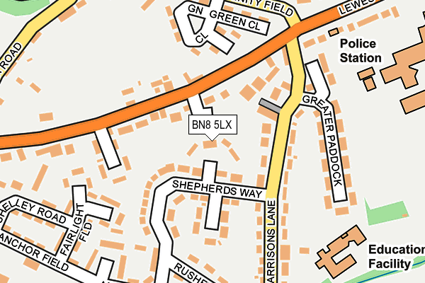 BN8 5LX map - OS OpenMap – Local (Ordnance Survey)