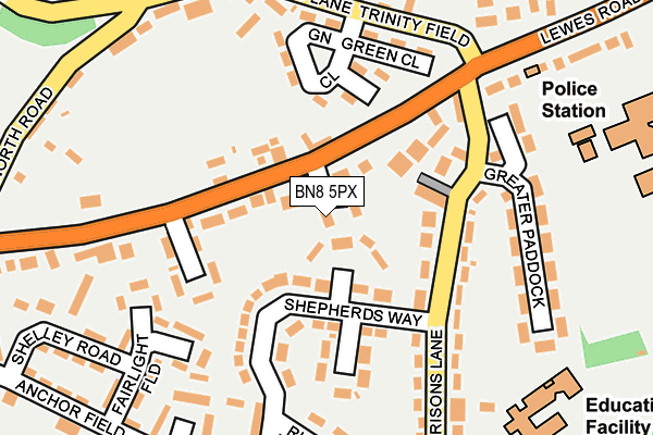BN8 5PX map - OS OpenMap – Local (Ordnance Survey)