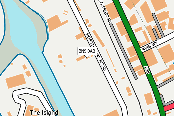 BN9 0AB map - OS OpenMap – Local (Ordnance Survey)