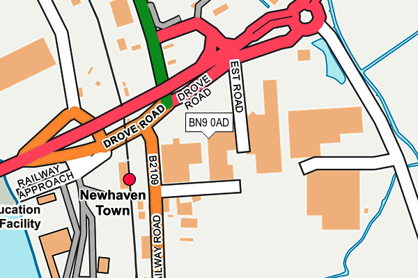 BN9 0AD map - OS OpenMap – Local (Ordnance Survey)