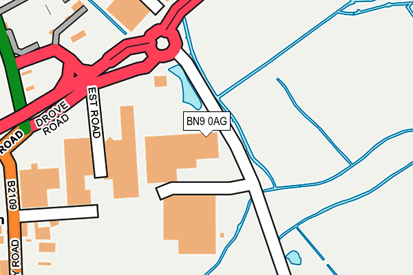 BN9 0AG map - OS OpenMap – Local (Ordnance Survey)