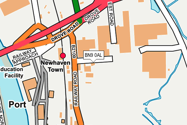 BN9 0AL map - OS OpenMap – Local (Ordnance Survey)