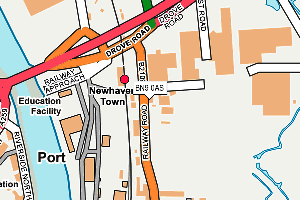 BN9 0AS map - OS OpenMap – Local (Ordnance Survey)