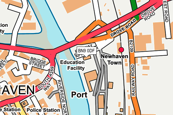 BN9 0DF map - OS OpenMap – Local (Ordnance Survey)