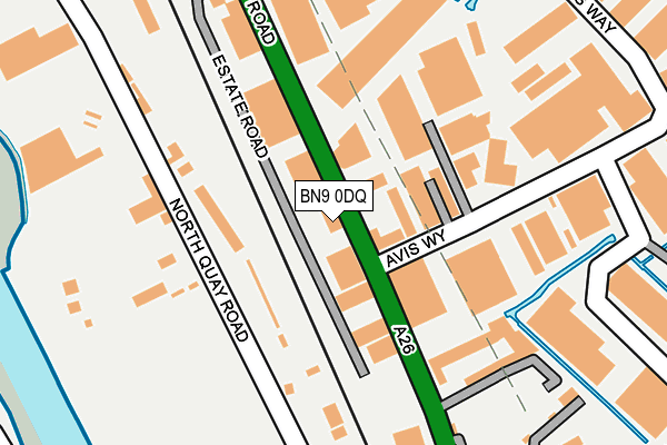 BN9 0DQ map - OS OpenMap – Local (Ordnance Survey)