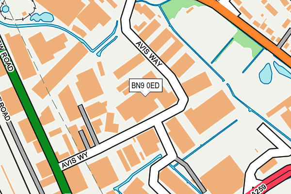 BN9 0ED map - OS OpenMap – Local (Ordnance Survey)