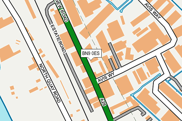BN9 0ES map - OS OpenMap – Local (Ordnance Survey)