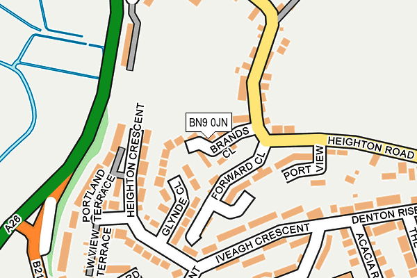 BN9 0JN map - OS OpenMap – Local (Ordnance Survey)