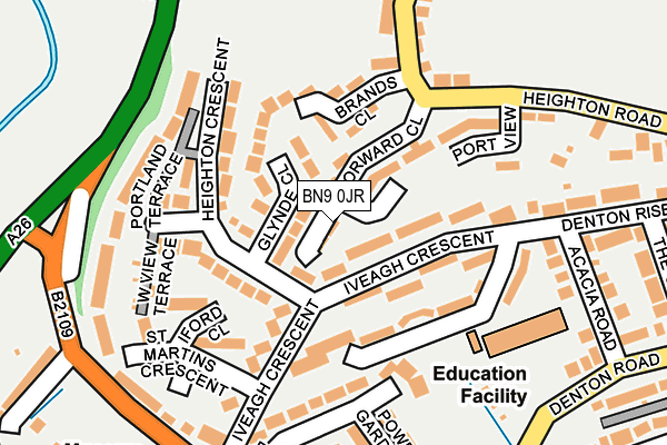 BN9 0JR map - OS OpenMap – Local (Ordnance Survey)