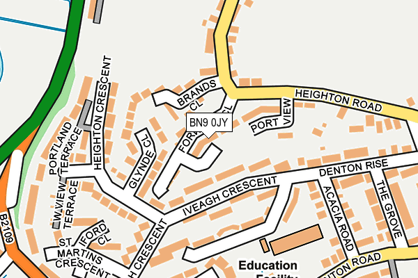 BN9 0JY map - OS OpenMap – Local (Ordnance Survey)