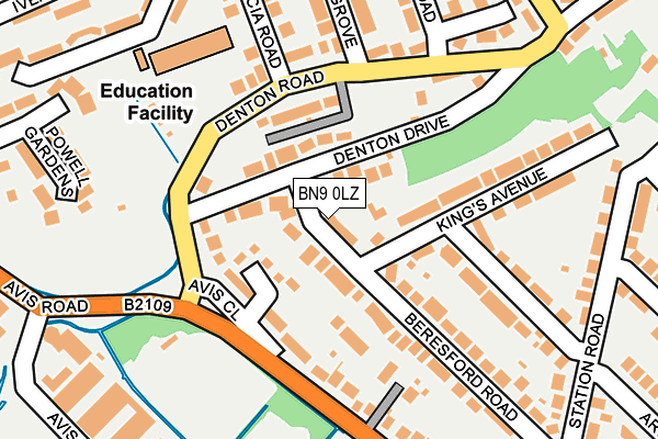BN9 0LZ map - OS OpenMap – Local (Ordnance Survey)