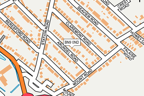BN9 0ND map - OS OpenMap – Local (Ordnance Survey)