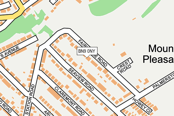 BN9 0NY map - OS OpenMap – Local (Ordnance Survey)