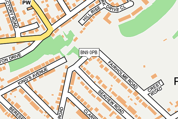 BN9 0PB map - OS OpenMap – Local (Ordnance Survey)