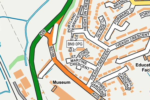 BN9 0PG map - OS OpenMap – Local (Ordnance Survey)