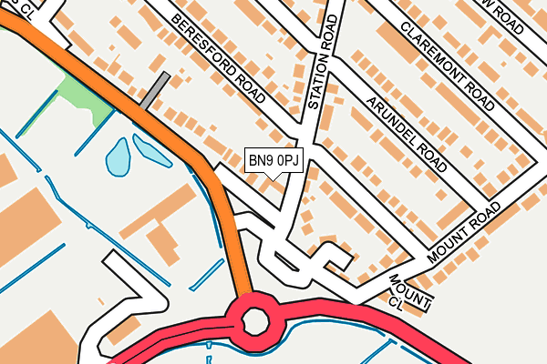 BN9 0PJ map - OS OpenMap – Local (Ordnance Survey)