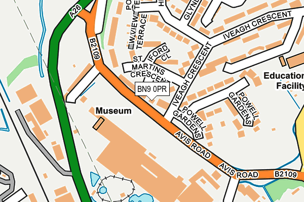 BN9 0PR map - OS OpenMap – Local (Ordnance Survey)