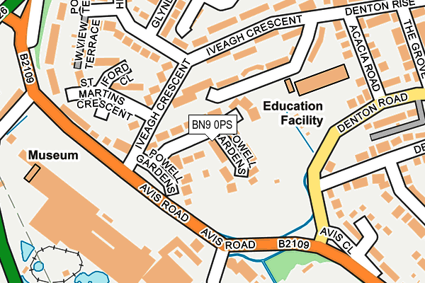 BN9 0PS map - OS OpenMap – Local (Ordnance Survey)