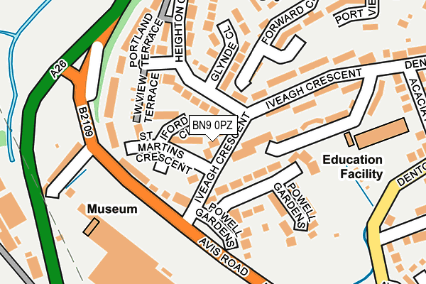 BN9 0PZ map - OS OpenMap – Local (Ordnance Survey)