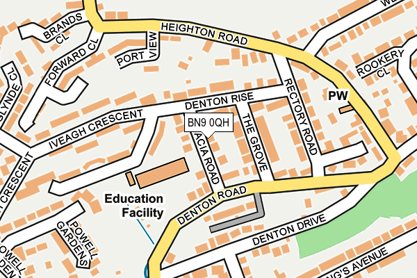 BN9 0QH map - OS OpenMap – Local (Ordnance Survey)