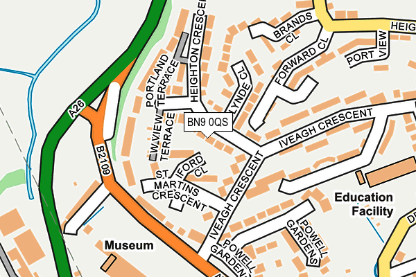 BN9 0QS map - OS OpenMap – Local (Ordnance Survey)