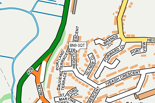 BN9 0QT map - OS OpenMap – Local (Ordnance Survey)