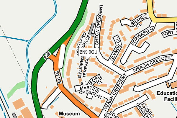 BN9 0QU map - OS OpenMap – Local (Ordnance Survey)
