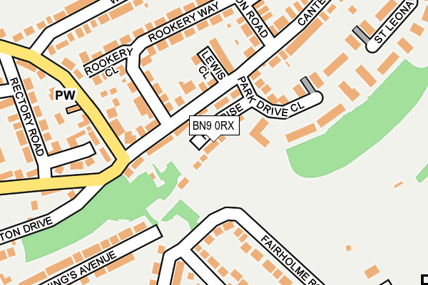 BN9 0RX map - OS OpenMap – Local (Ordnance Survey)