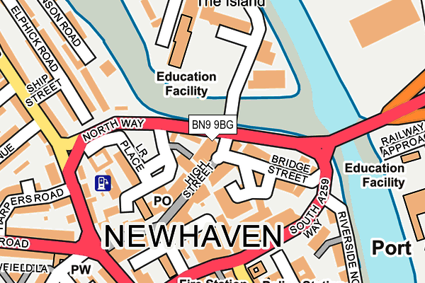 BN9 9BG map - OS OpenMap – Local (Ordnance Survey)