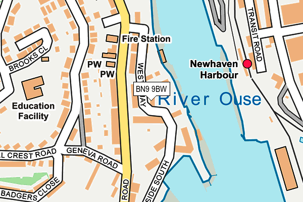 BN9 9BW map - OS OpenMap – Local (Ordnance Survey)