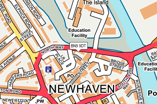 BN9 9DT map - OS OpenMap – Local (Ordnance Survey)