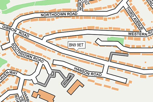 BN9 9ET map - OS OpenMap – Local (Ordnance Survey)