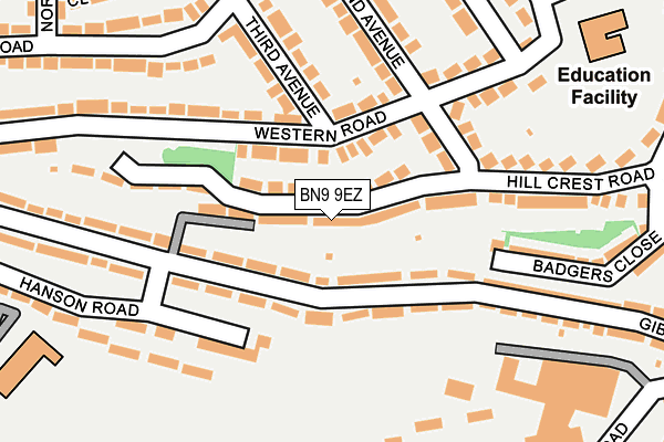 BN9 9EZ map - OS OpenMap – Local (Ordnance Survey)