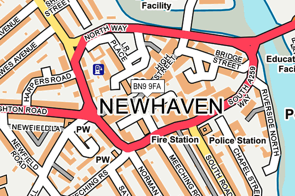 BN9 9FA map - OS OpenMap – Local (Ordnance Survey)