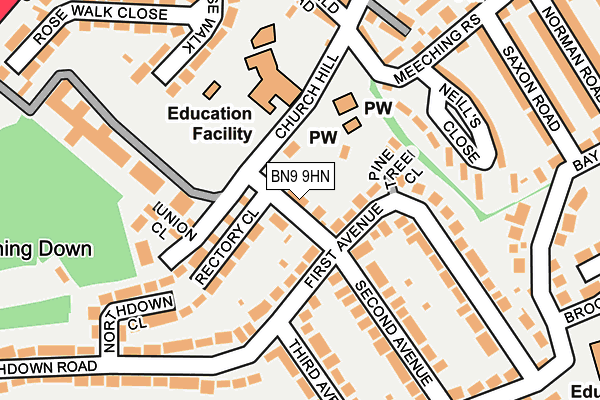 BN9 9HN map - OS OpenMap – Local (Ordnance Survey)