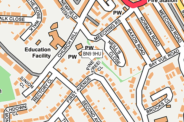 BN9 9HU map - OS OpenMap – Local (Ordnance Survey)