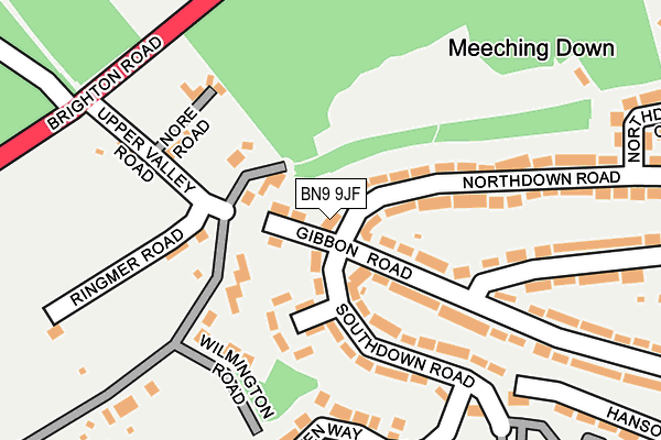 BN9 9JF map - OS OpenMap – Local (Ordnance Survey)