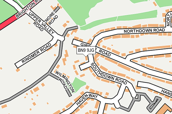 BN9 9JG map - OS OpenMap – Local (Ordnance Survey)