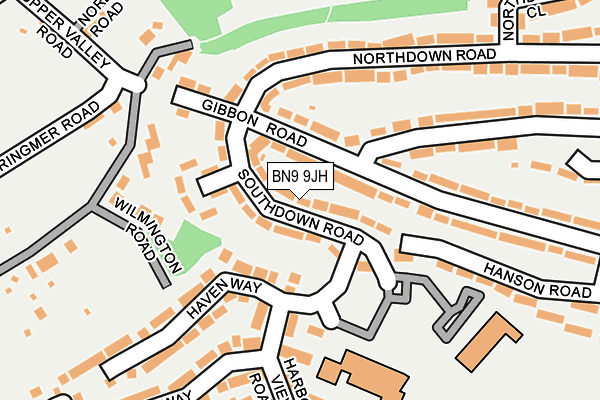 BN9 9JH map - OS OpenMap – Local (Ordnance Survey)