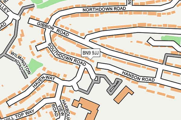 BN9 9JJ map - OS OpenMap – Local (Ordnance Survey)