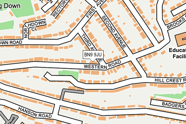 BN9 9JU map - OS OpenMap – Local (Ordnance Survey)