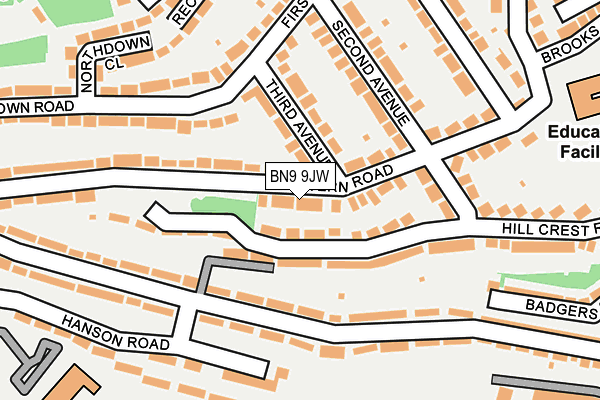 BN9 9JW map - OS OpenMap – Local (Ordnance Survey)