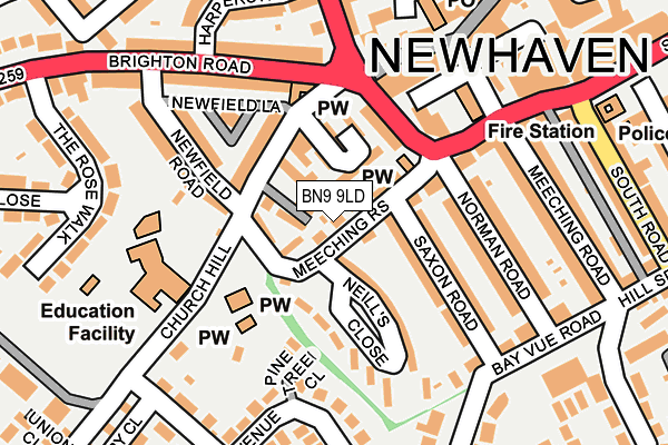BN9 9LD map - OS OpenMap – Local (Ordnance Survey)