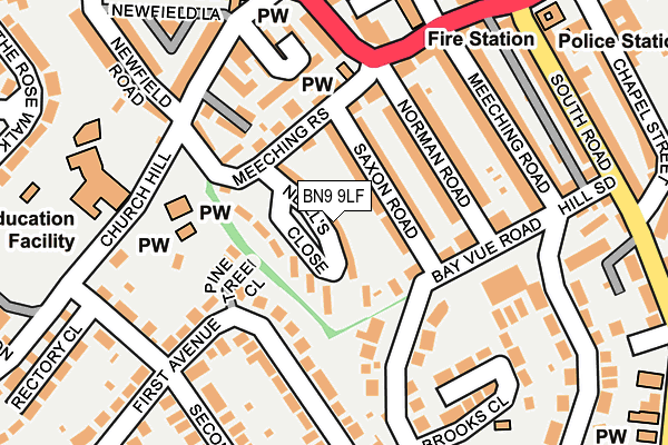 BN9 9LF map - OS OpenMap – Local (Ordnance Survey)