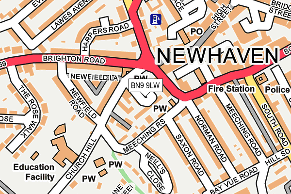 BN9 9LW map - OS OpenMap – Local (Ordnance Survey)