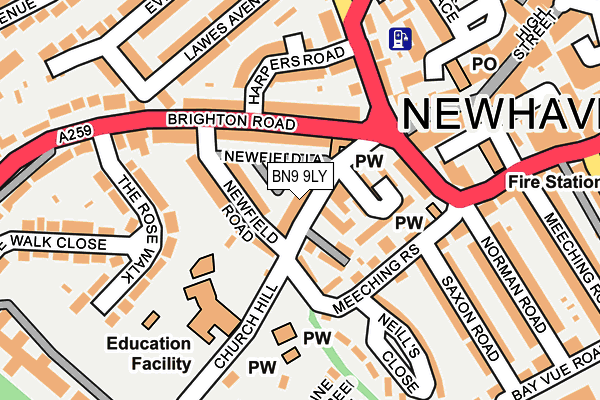 BN9 9LY map - OS OpenMap – Local (Ordnance Survey)